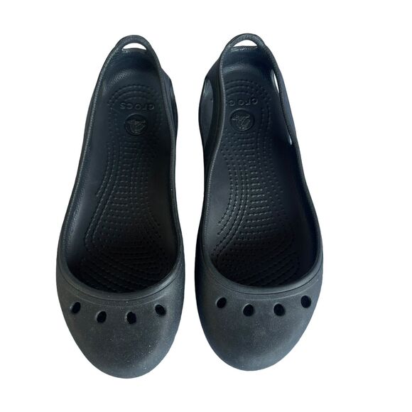 Crocs Kadee Ballet Flats Womens Size 5 Black Slip On Slingback Comfort - Picture 1 of 6